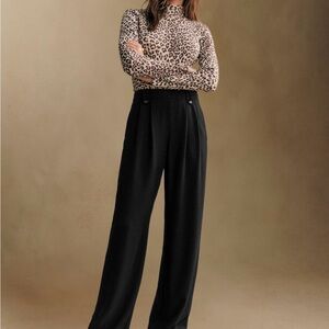 Sezane Wide Leg Black Trousers Lou Lou